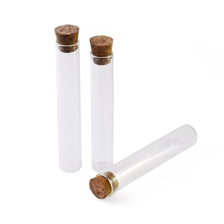 Wholesale 120mm transparent glass tube with cork, glass tube