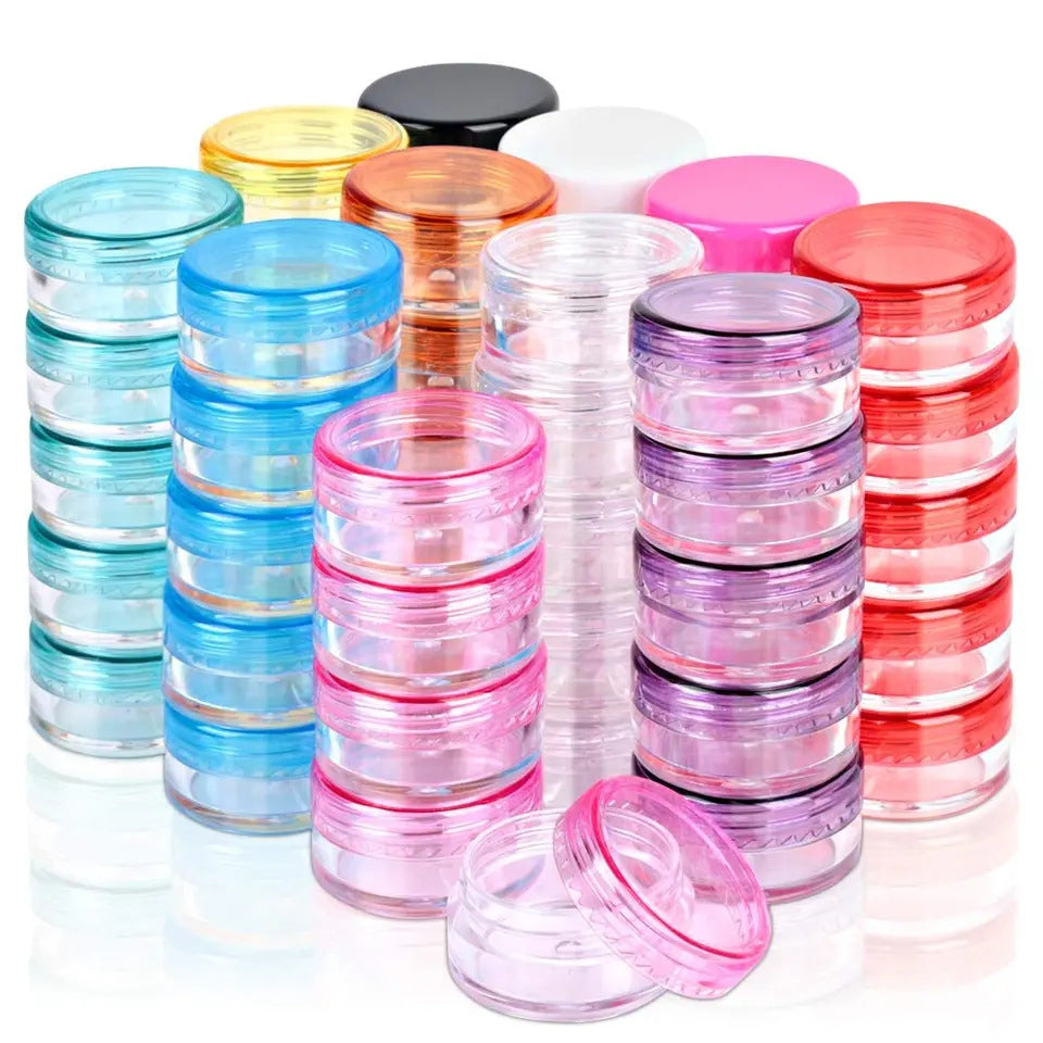 The manufacturer sells sub-bottled 5g nail art small round bottle PS sample bottle, spot transparent nail art cosmetics are convenient to try