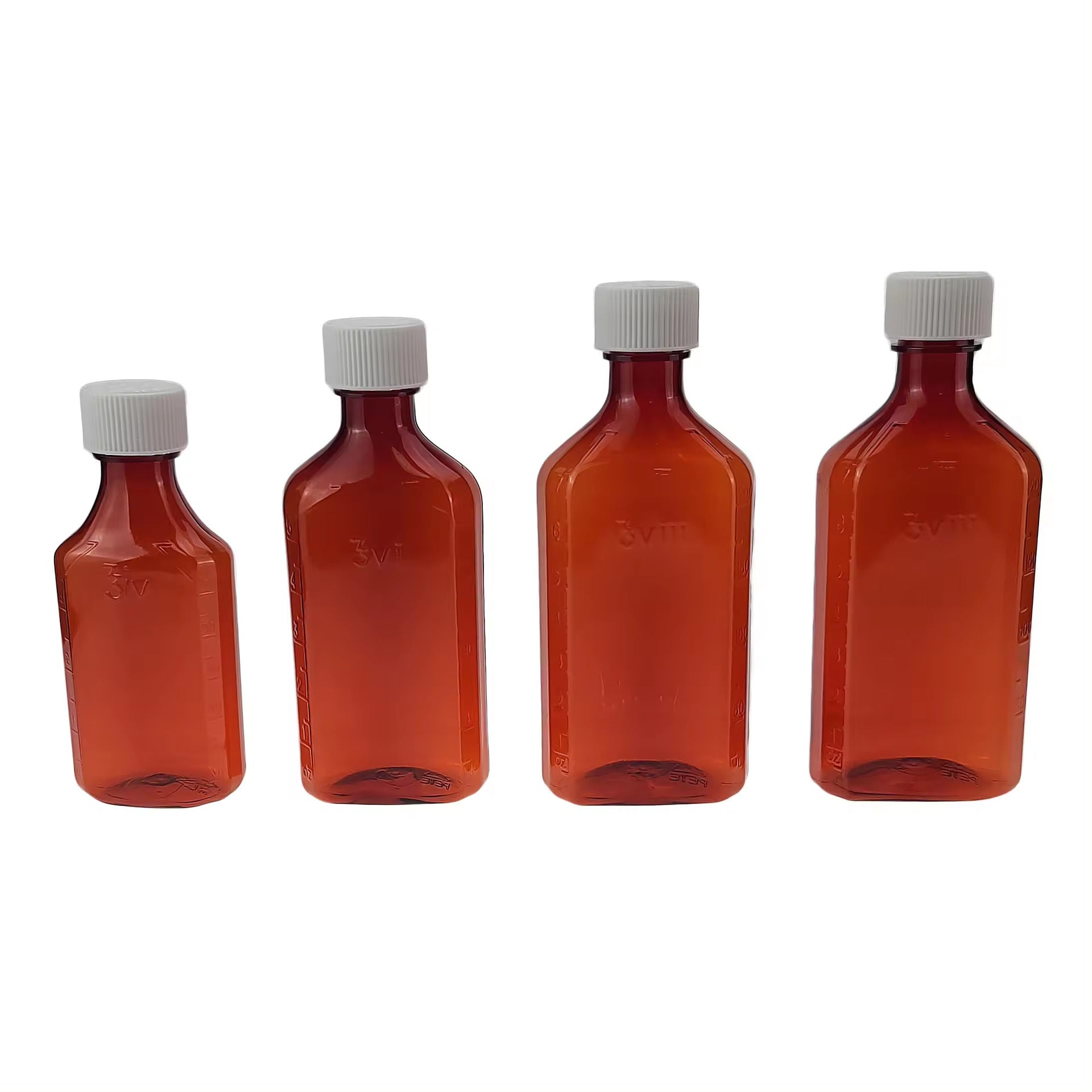 Spot PET small mouth liquid bottle syrup flat polyester sub-bottle bait small medicine bottle graduated bottle brown sealed bottle