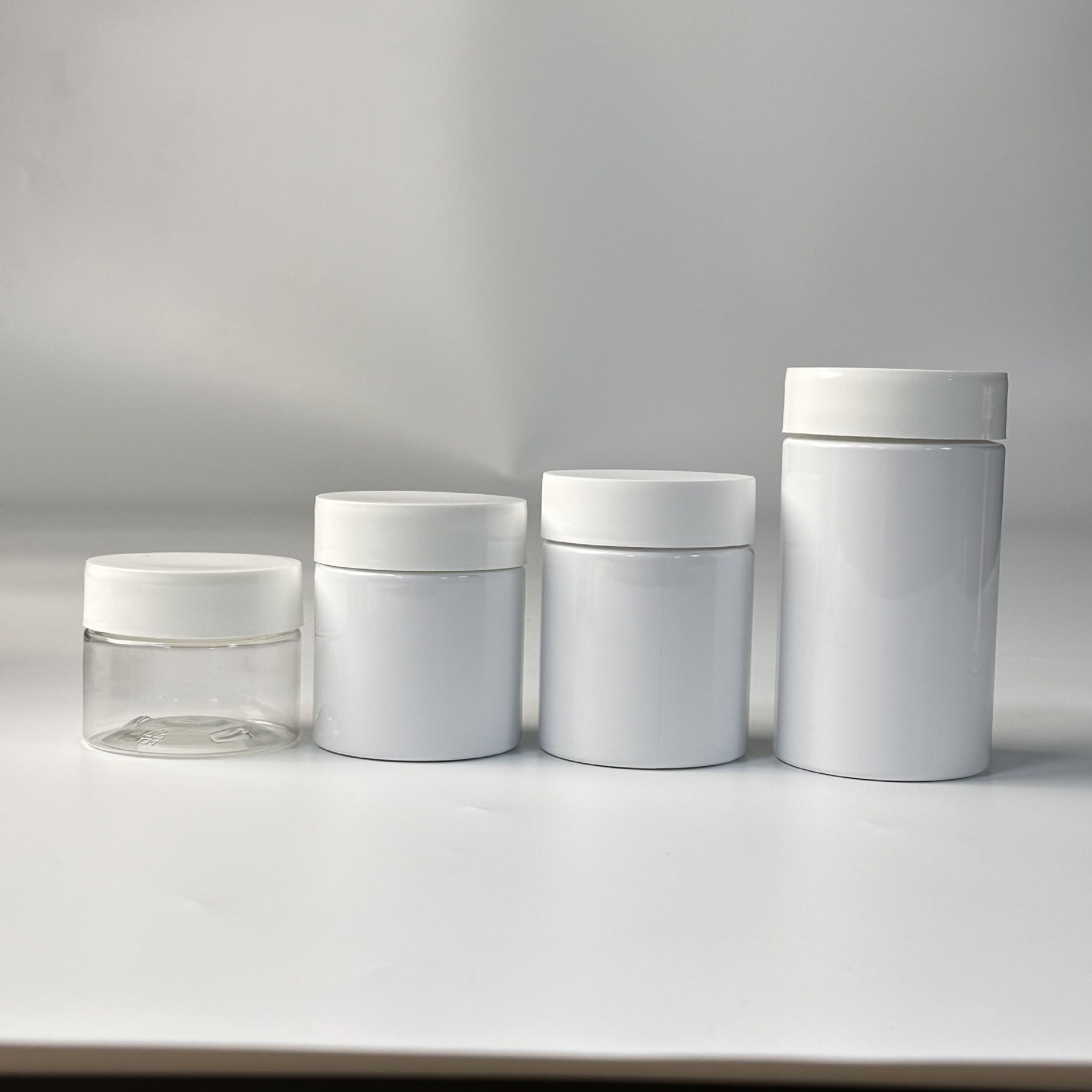 Food Grade PET Wide Mouth Bottle Essence Mask Jar Anti-Child Press Screw Cap 40ml 60ml 100ml 120ml