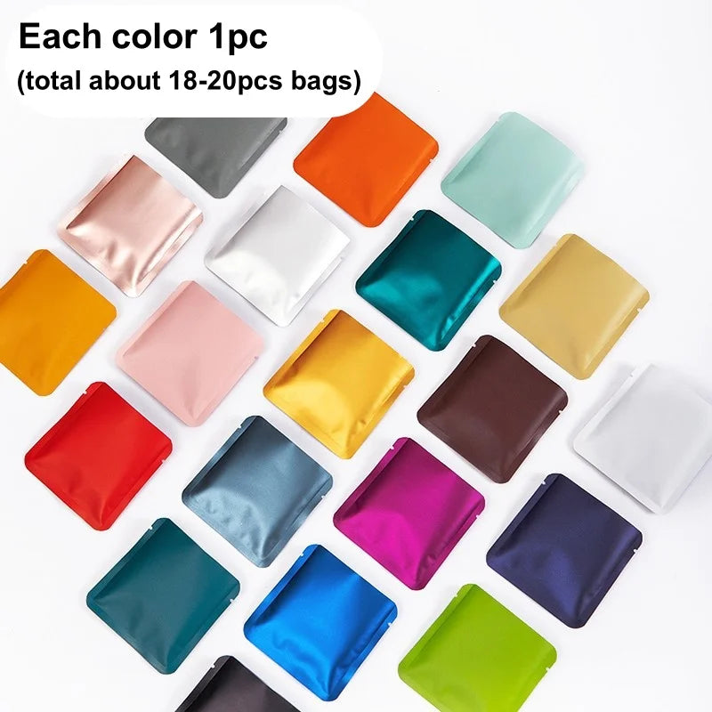 StoBag 100pcs Color Aluminum Foil Packaging Bag Small Plastic Sealing for Tea Coffee Powder Storage Pouch Portable Wholesale