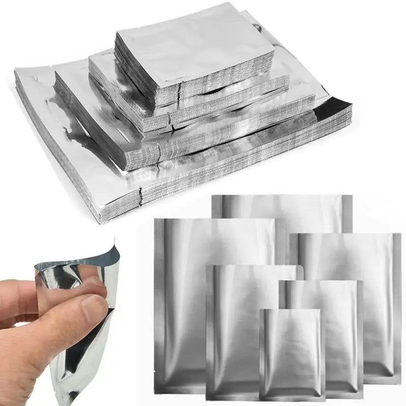 Silver Aluminum Foil Package Bag Coffee Sugar Pouches Open Tops Heat Seal Vacuum Mylar Foil Bags for Spice Powder Storage