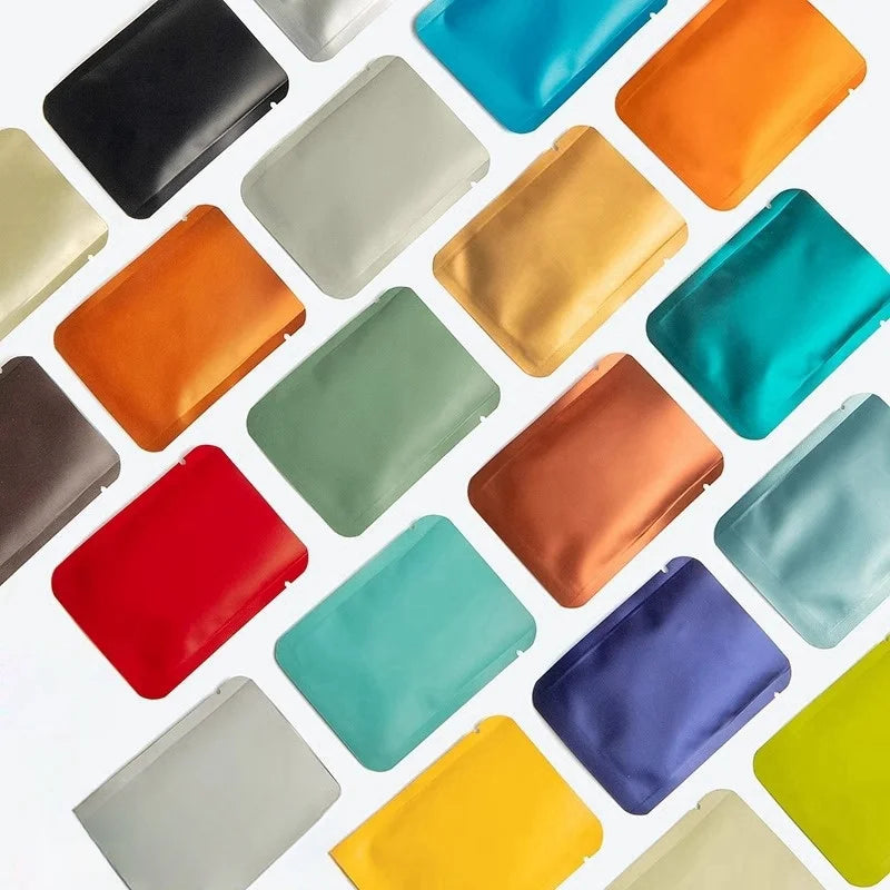 StoBag 100pcs Color Aluminum Foil Packaging Bag Small Plastic Sealing for Tea Coffee Powder Storage Pouch Portable Wholesale