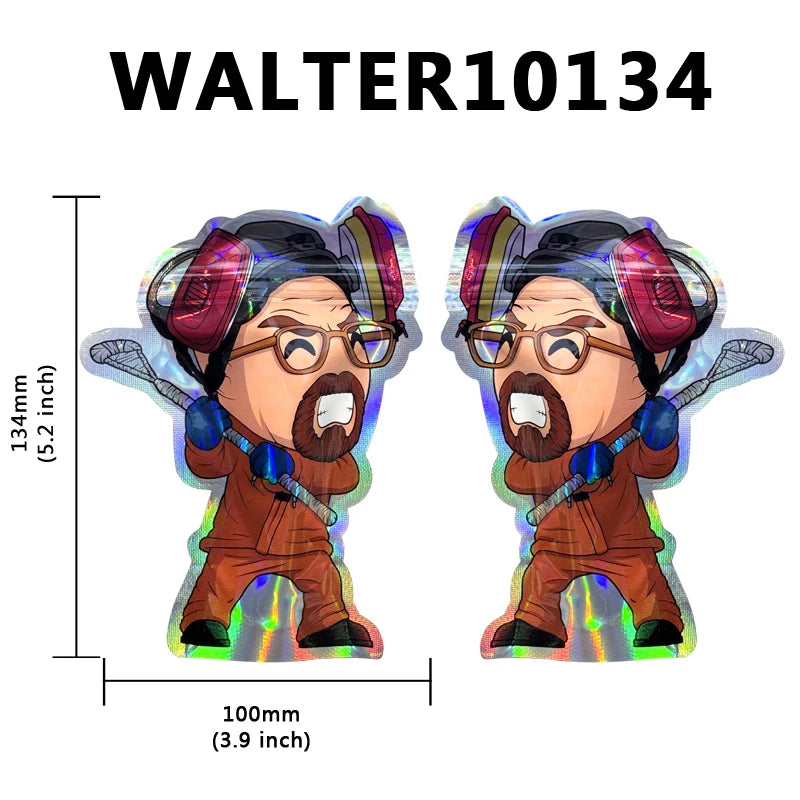 3D Custom Shaped Mylar Bags Collectible Figurine Pouch |25 Pcs Set with Box Holographic Zipper Bags for 1g & 3.5g In Stock
