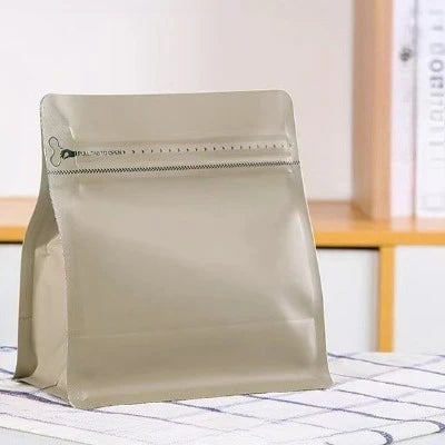 50pcs Heat Sealable Matt Mylar Aluminum Foil Pouches Flat Bottom Ziplock Tea Ground Coffee Valve Packaging Bag 150g 250g 500g