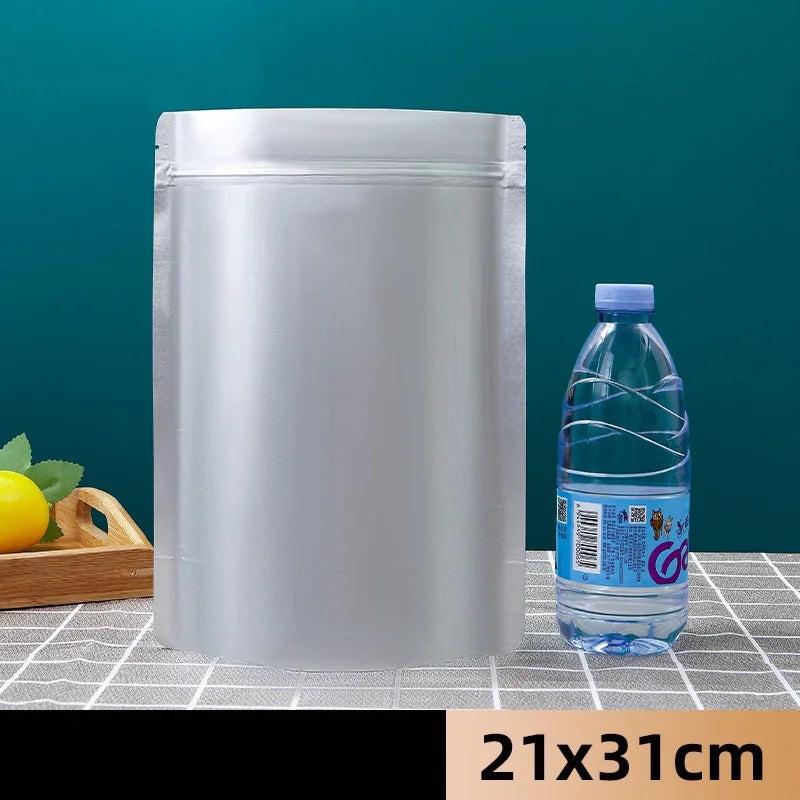 StoBag 50pcs Aluminum Foil Food Packaging Bags Thick Stand Up Self-sealing Storage for Candy Tea Nuts Reusable Gift Pouches