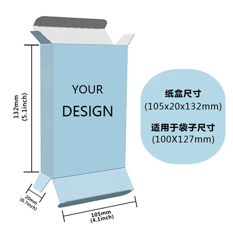 200 pcs Box Custom Paper Display Boxes Custom Holographic Surface Effect Cereal Boxes for 3.5 Mylar Bags With Boxes