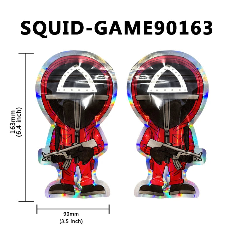 3D Custom Shaped Mylar Bags Collectible Figurine Pouch |25 Pcs Set with Box Holographic Zipper Bags for 1g & 3.5g In Stock