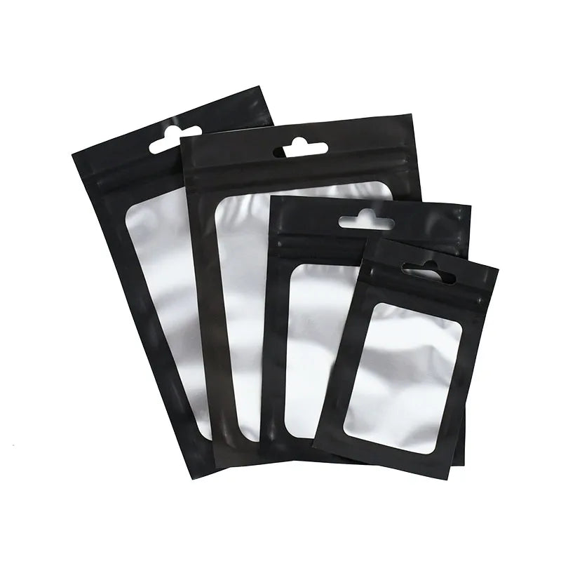 50Pcs Matte Zip lock Plastic Bag Aluminum Foil Hologram Food Pouch Small Water Proof Zipper Reclosable Pouches Gift Packaging