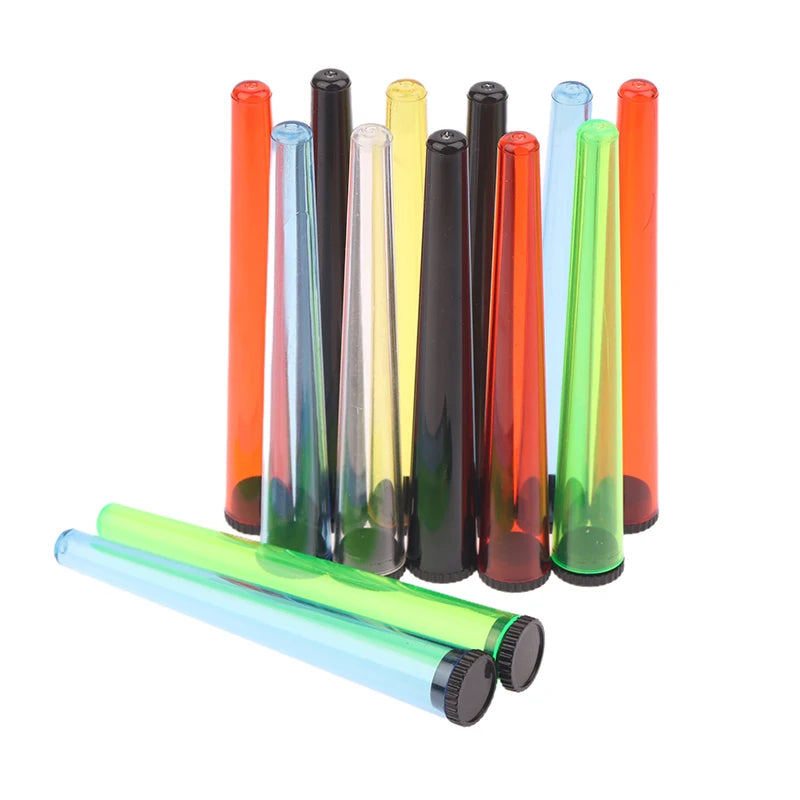 5pcs Plastic Tapered Cigarette Rolling Tube with Cap Paper Cigarette Moisture Resistant Sealed Storage Tube