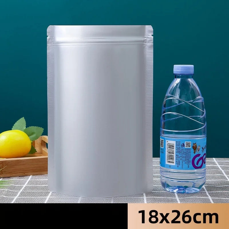 StoBag 50pcs Aluminum Foil Food Packaging Bags Thick Stand Up Self-sealing Storage for Candy Tea Nuts Reusable Gift Pouches