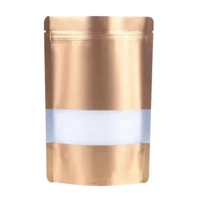 100pcs Custom Silver Gold Clear Nut Snack Popcorn Stand Up Aluminum Foil Zip Lock Pouch Resealable Heat Seal Plastic Window Bag