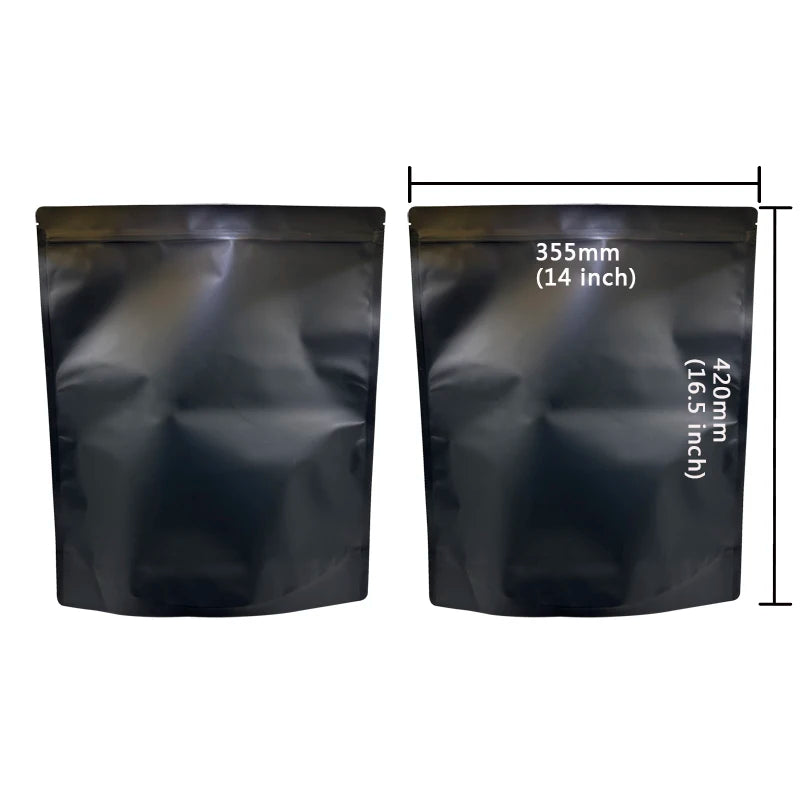 20-100 PCS Black Matte Color Zipper Bag Smell Proof Pouch One Side Clear Mylar Bag