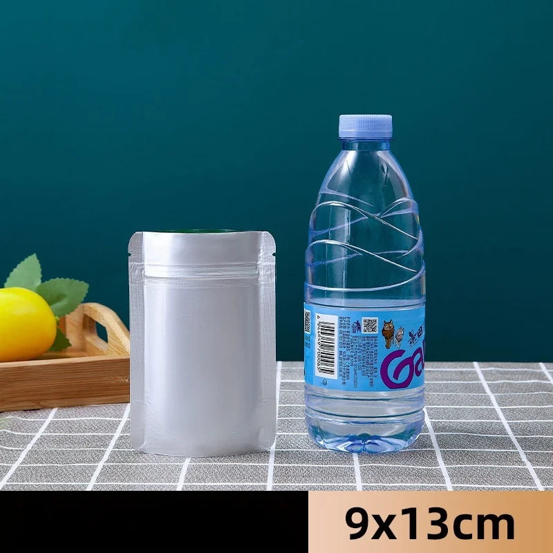 StoBag 50pcs Aluminum Foil Food Packaging Bags Thick Stand Up Self-sealing Storage for Candy Tea Nuts Reusable Gift Pouches