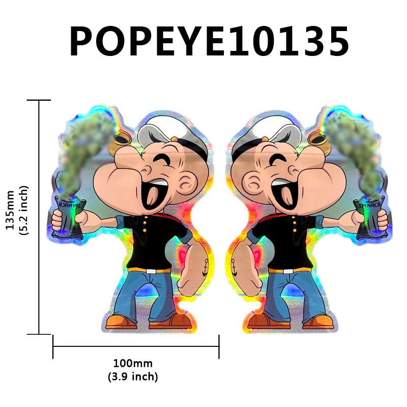 3D Custom Shaped Mylar Bags Collectible Figurine Pouch |25 Pcs Set with Box Holographic Zipper Bags for 1g & 3.5g In Stock