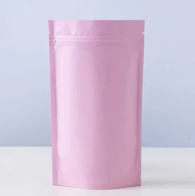 100pcs Heat Resistance Plastic Sealable Aluminum Foil Stand Up Food Goods Custom Tea Packaging Closure Mylar Storage Bags