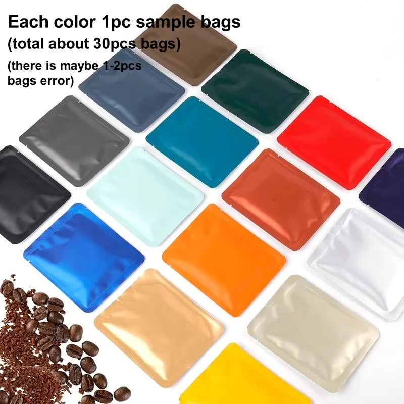 StoBag 100pcs Colorful Aluminum Foil Coffee Packaging Bag Plastic Small Heat Sealing for Tea Powder Storage Pouches Portable