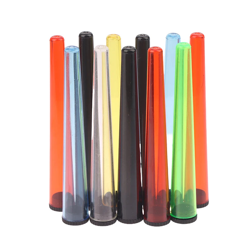 5pcs Plastic Tapered Cigarette Rolling Tube with Cap Paper Cigarette Moisture Resistant Sealed Storage Tube