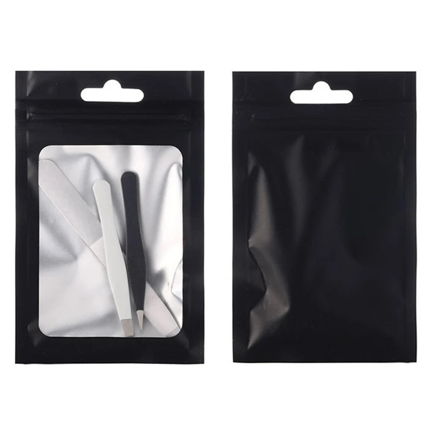 100Pcs Matte Zip Lock Plastic Bags Aluminum Foil Hologram Mylar Food Pouch Small Packing Bag Gift Bag Reclosable Storage Pouches