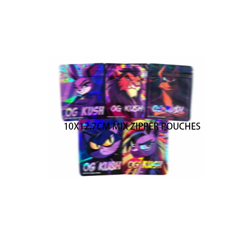 Flat Wateproof Smellproof Food Glosed Storage Pouch Candy Spice Powder Zipper Bag Cartoon Pack Anti-oxidation Bags Mylar Pouches