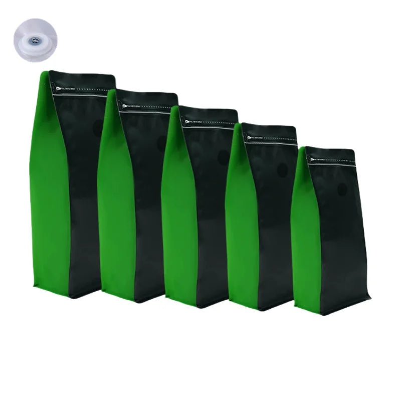 StoBag 50pcs Color Coffee Beans Bag Packaging with/No Valve Aluminum Foil Heat Sealing for Powder Nuts Storage Reusable Pouch