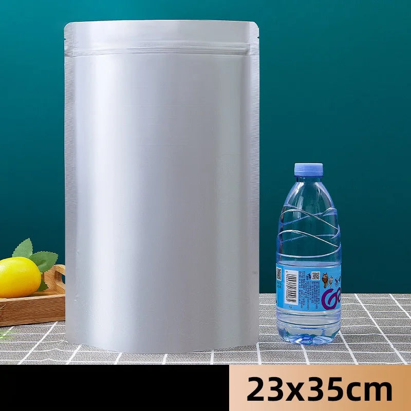 StoBag 50pcs Aluminum Foil Food Packaging Bags Thick Stand Up Self-sealing Storage for Candy Tea Nuts Reusable Gift Pouches