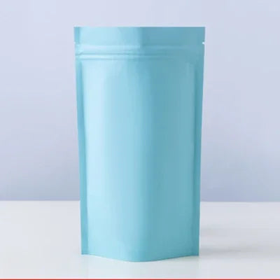 100pcs Heat Resistance Plastic Sealable Aluminum Foil Stand Up Food Goods Custom Tea Packaging Closure Mylar Storage Bags