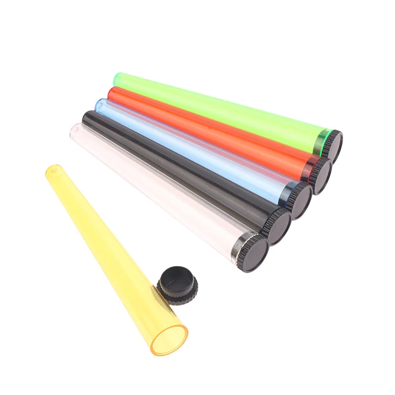 5pcs Plastic Tapered Cigarette Rolling Tube with Cap Paper Cigarette Moisture Resistant Sealed Storage Tube