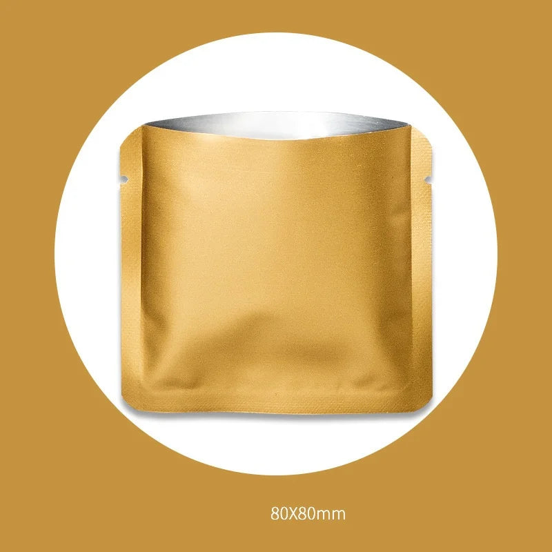 StoBag 100pcs Color Aluminum Foil Packaging Bag Small Plastic Sealing for Tea Coffee Powder Storage Pouch Portable Wholesale