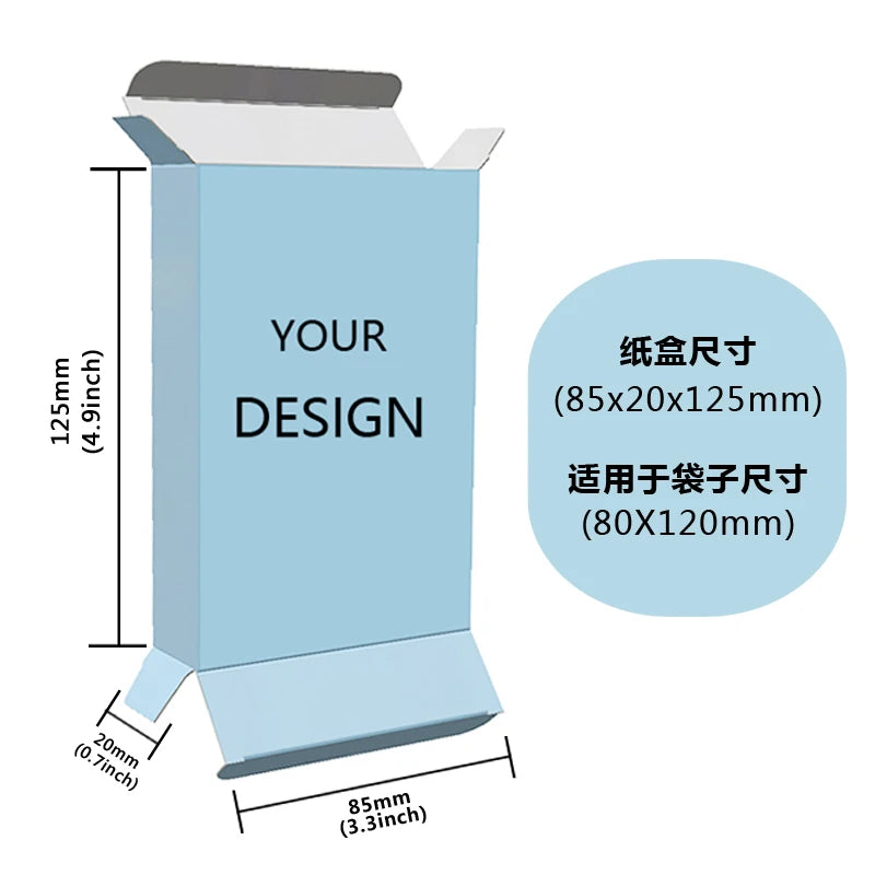200 pcs Box Custom Paper Display Boxes Custom Holographic Surface Effect Cereal Boxes for 3.5 Mylar Bags With Boxes