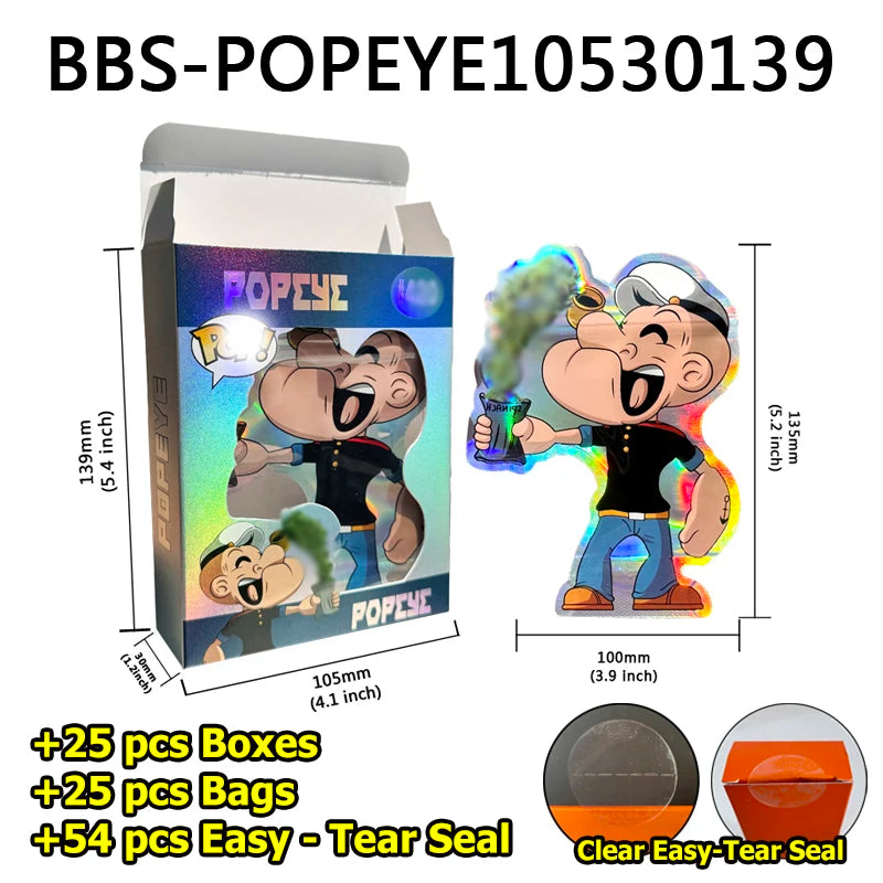 3D Custom Shaped Mylar Bags Collectible Figurine Pouch |25 Pcs Set with Box Holographic Zipper Bags for 1g & 3.5g In Stock