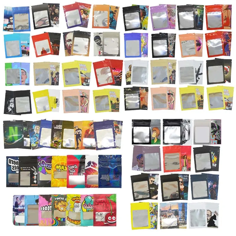 Wholesale In stock Ziplock Mylar Bags 1g 3.5g Lowest Price Custom Printed Mini Ziploc Plastic Smell-proof Foil Stand Up Pouch