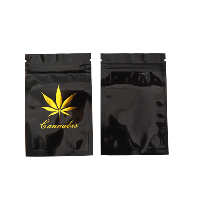 100 PCS  Hot Stamping Bag embossed Logo Hologram Aluminum Foil Zip lock Bags Glitter Laser Plastic Mylar Pouch Food Storage Bags