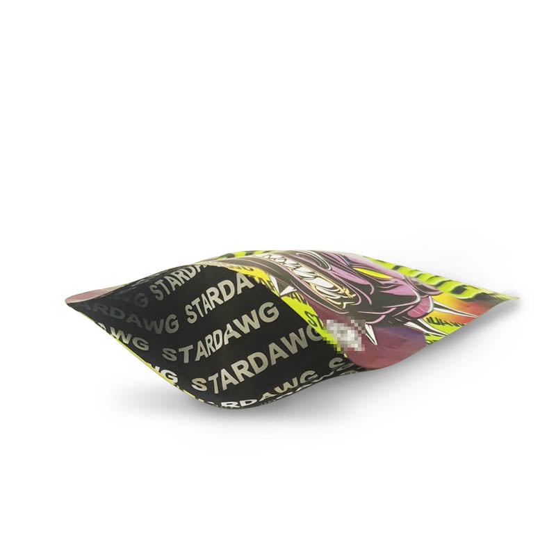 1g -3g Cookies Plastic Zipper Pouch With Stickers laser Anti Label Foil Bags Flavor Herb Flower Dry Tobacco Retail Bags