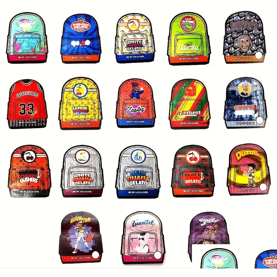 100pcs Polyester Film Bags - 3, 5g Mylar Bags, Gift Bags, Storage Bags, Plastic Bags, Reusable Zipper Bags, Suitable for Gift Packaging, Candy Snack Storage and Holiday Gift Packaging, Perfect for Event Parties, 10 Random Styles Mixed - 13