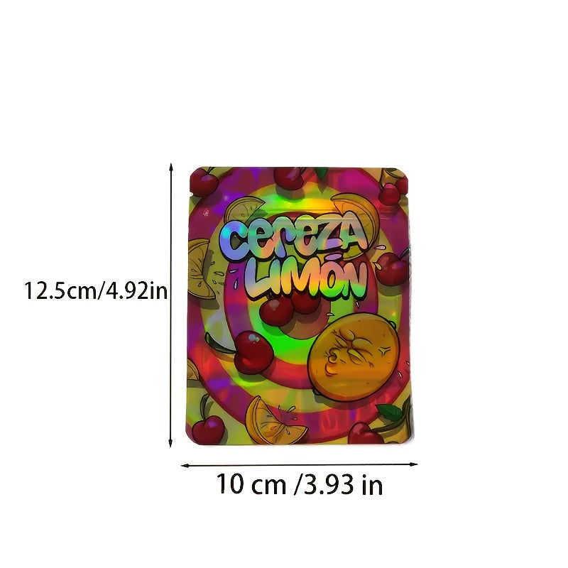 100pcs Heavy-Duty High Quality & Fade-Resistant Mylar Bags with Secure Zipper Closure - Reusable Party Bags for Candy, Snacks, Gifts, Party Favors - 10 Random Styles (Gothic, Retro, Psychedelic Designs) - Ideal for Birthday, Halloween, Events - Storage Ba