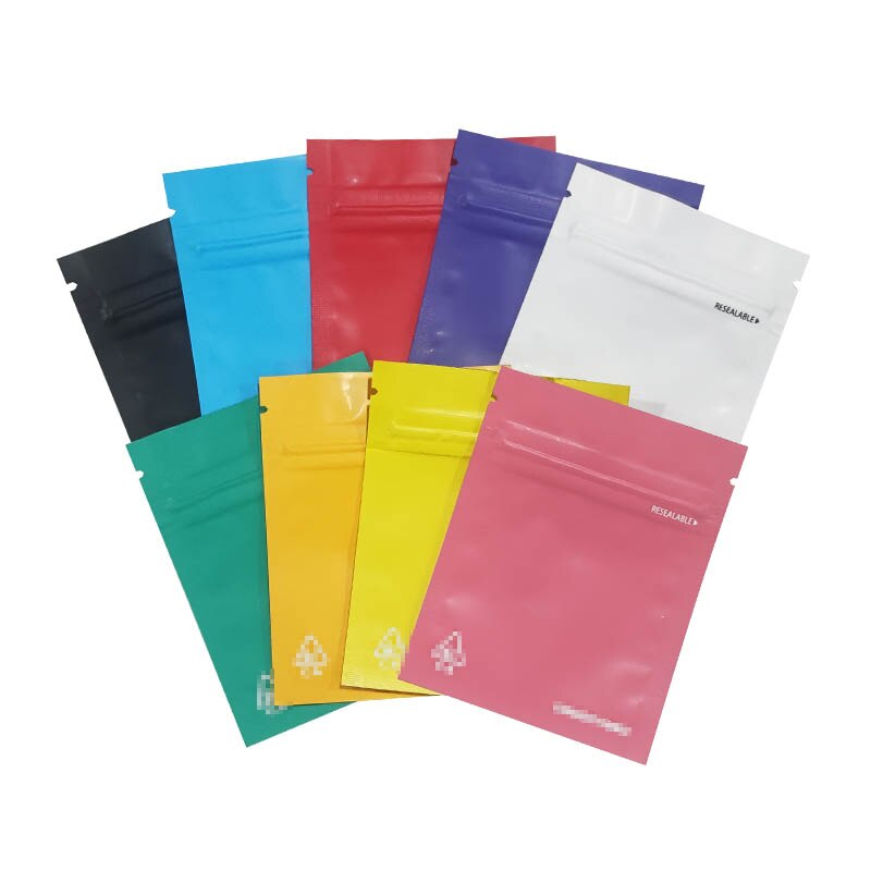 100 Pcs 1g-3.5g Colors California Mylar Resealable 3.5g Packaging Bag Zipper Pouches Customized Your Design
